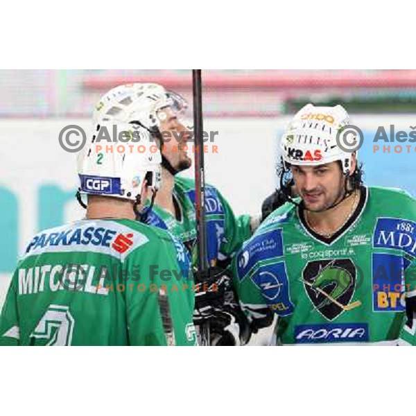 Mitchell, Yarema, Banham at ice hockey match Tilia olimpija- VSV in EBEL leageu, played in Hala Tivoli 5.12.2008. Tilia Olimpija won 7:5 after penalty shot-out 