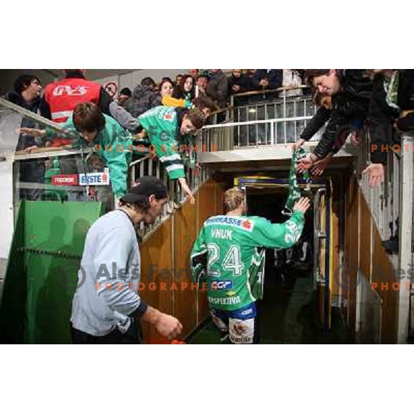 Banham, Vnuk at ice hockey match Tilia olimpija- VSV in EBEL leageu, played in Hala Tivoli 5.12.2008. Tilia Olimpija won 7:5 after penalty shot-out 