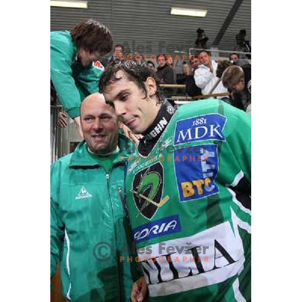 Ales Sila at ice hockey match Tilia olimpija- VSV in EBEL leageu, played in Hala Tivoli 5.12.2008. Tilia Olimpija won 7:5 after penalty shot-out 