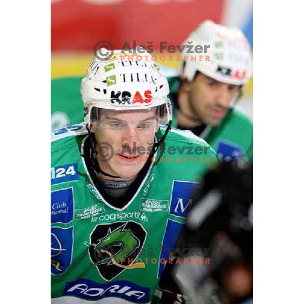 Bostjan Groznik at ice hockey match Tilia olimpija- VSV in EBEL leageu, played in Hala Tivoli 5.12.2008. Tilia Olimpija won 7:5 after penalty shot-out 