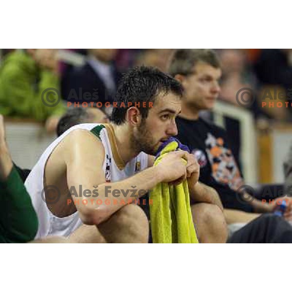Mirza Begic at basketball match Union Olimpija- Hemofarm Stada in NLB league, played in Hala Tivoli, Ljubljana 6.12.2008. Hemofarm Stada won in over-time 108:100 