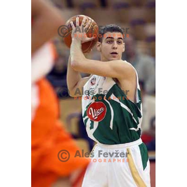 Mirza Sarajlija at basketball match Union Olimpija- Hemofarm Stada in NLB league, played in Hala Tivoli, Ljubljana 6.12.2008. Hemofarm Stada won in over-time 108:100 