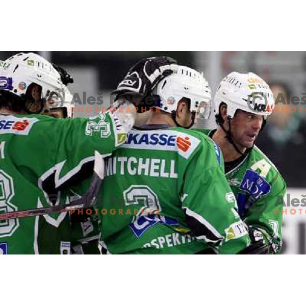 Banham, Mitchell, Elik at ice hockey match Tilia Olimpija-Alba in EBEl league, played in Hala Tivoli, Ljubljana 9.12.2008 
