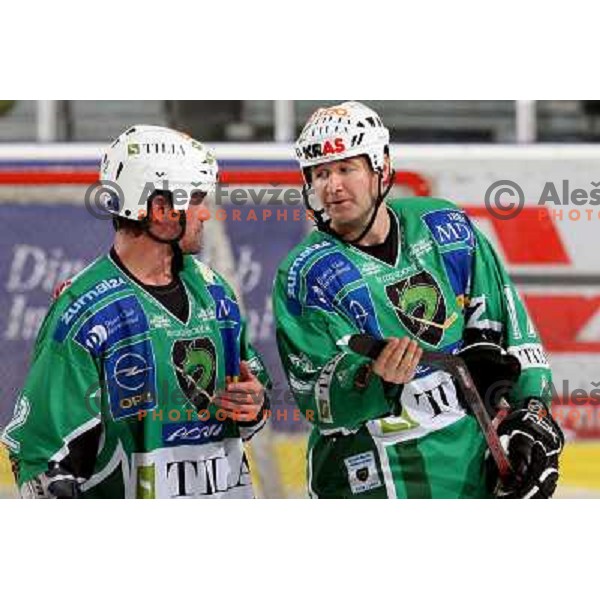 Elik And Zupancic at ice hockey match Tilia Olimpija-Alba in EBEl league, played in Hala Tivoli, Ljubljana 9.12.2008 