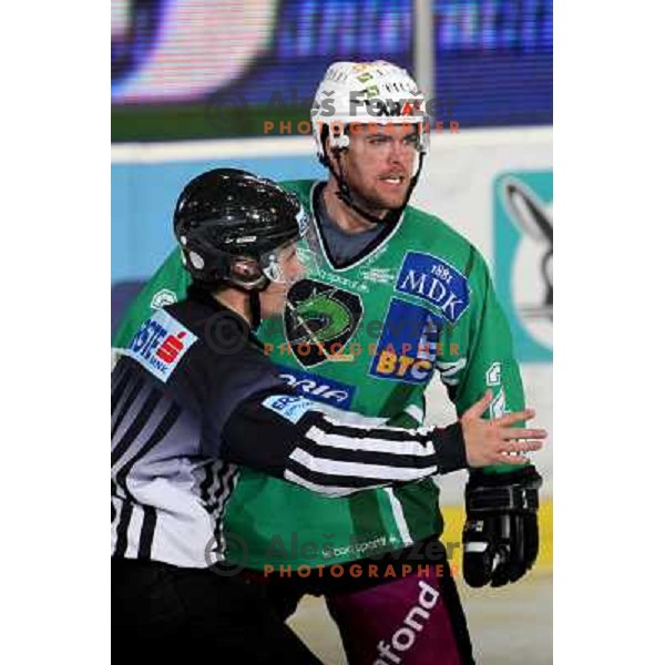 Kevin Mitchell at ice hockey match Tilia Olimpija-Alba in EBEl league, played in Hala Tivoli, Ljubljana 9.12.2008 