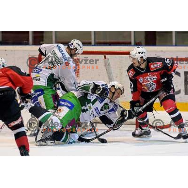 Zupancic, Groznik, Dervaric at ice hockey match Acroni Jesenice- Tilia Olimpija in round 32 of EBE league, played in Podmezakla, Jesenice 12.12.2008. Acroni Jesenice won 5:0 