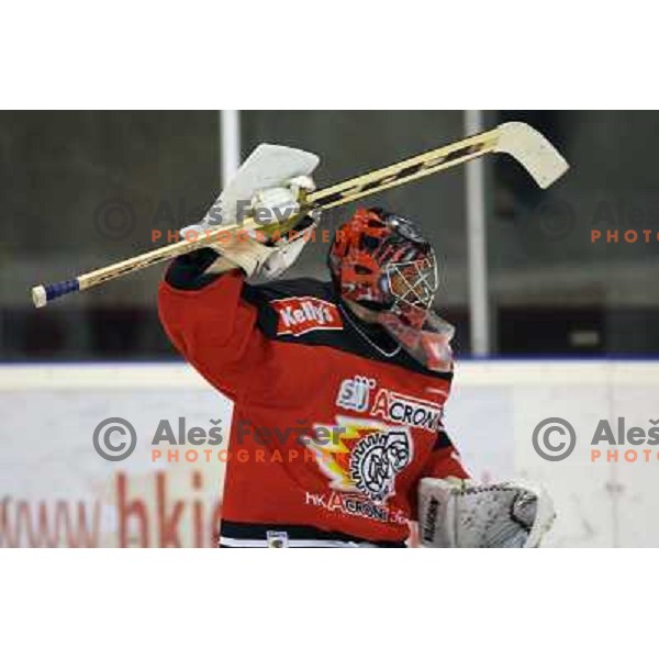Andrej Hocevar at ice hockey match Acroni Jesenice- Tilia Olimpija in round 32 of EBE league, played in Podmezakla, Jesenice 12.12.2008. Acroni Jesenice won 5:0 