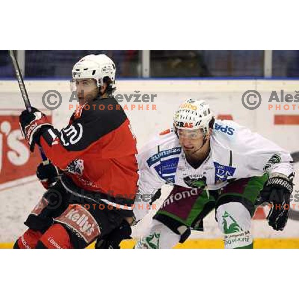 Robar and Yarema at ice hockey match Acroni Jesenice- Tilia Olimpija in round 32 of EBE league, played in Podmezakla, Jesenice 12.12.2008. Acroni Jesenice won 5:0 