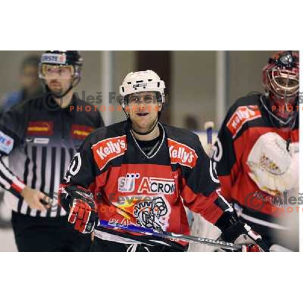 Mitja Robar at ice hockey match Acroni Jesenice- Tilia Olimpija in round 32 of EBE league, played in Podmezakla, Jesenice 12.12.2008. Acroni Jesenice won 5:0 