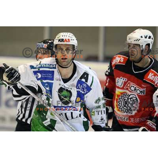 Greg Kuznik at ice hockey match Acroni Jesenice- Tilia Olimpija in round 32 of EBE league, played in Podmezakla, Jesenice 12.12.2008. Acroni Jesenice won 5:0 