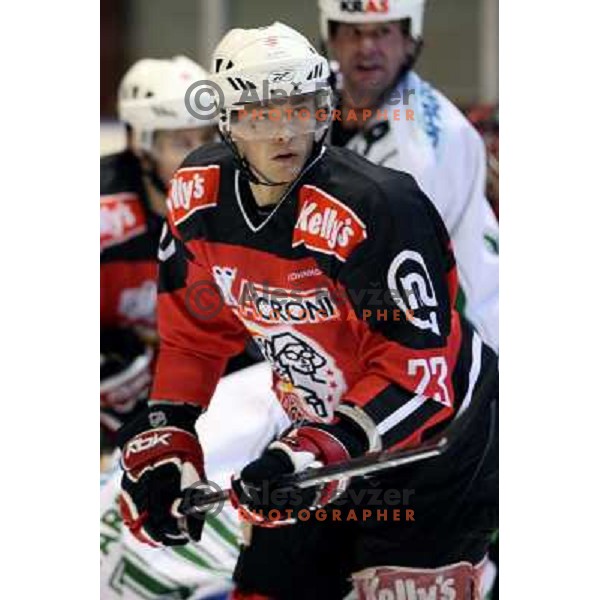 Damjan Dervaric at ice hockey match Acroni Jesenice- Tilia Olimpija in round 32 of EBE league, played in Podmezakla, Jesenice 12.12.2008. Acroni Jesenice won 5:0 