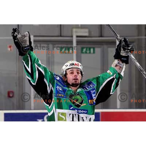 Brendan Yarema at ice hockey match Tilia Olimpija-Graz 99ers in round 33 of EBEL league, played in Hala Tivoli, Ljubljana 14.12.2008 Tilia Olimpija won 4:2 