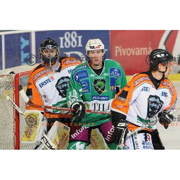 Hocevar at ice hockey match Tilia Olimpija-Graz 99ers in round 33 of EBEL league, played in Hala Tivoli, Ljubljana 14.12.2008 Tilia Olimpija won 4:2 