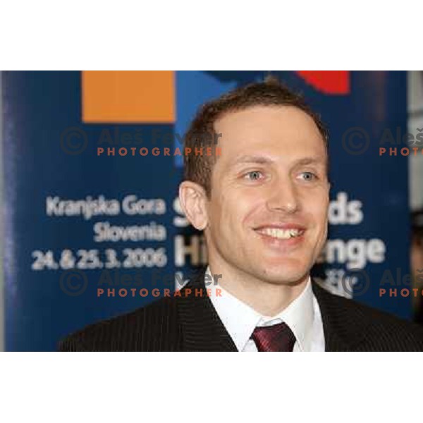 Jure Kosir retired from competitive skiing at press conference in hotel Union , Ljubljana, Slovenia on 1st march 2006