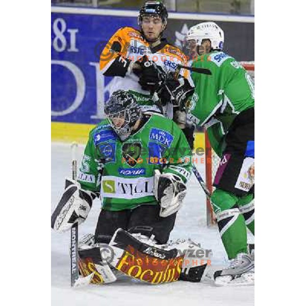 Korhonen and Groznik at ice hockey match in the EBEL League , Tilia Olimpija - Graz 99ers, 26.12.2008 Hala Tivoli, Ljubljana 