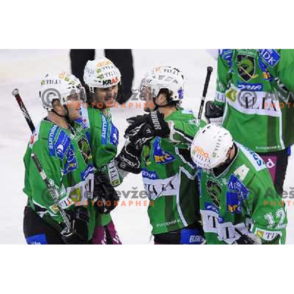 Olimpija Players at ice hockey match in the EBEL League , Tilia Olimpija - Graz 99ers, 26.12.2008 Hala Tivoli, Ljubljana 