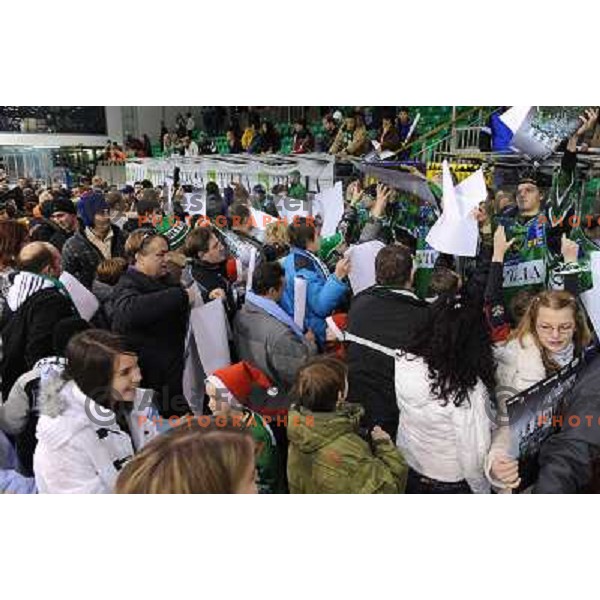 Children fans at ice hockey match in the EBEL League , Tilia Olimpija - Graz 99ers, 26.12.2008 Hala Tivoli, Ljubljana 