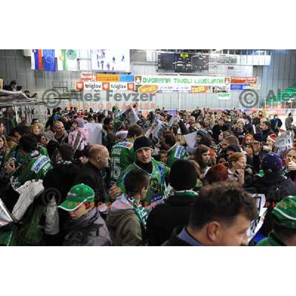 Children fans at ice hockey match in the EBEL League , Tilia Olimpija - Graz 99ers, 26.12.2008 Hala Tivoli, Ljubljana 