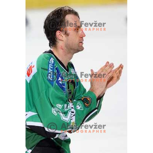 Greg Kuznik at ice-hockey match Tilia Olimpija- Acroni Jesenice in round 39 of Ebel league, played in Hala Tivoli, Ljubljana 30.12.2008. Tlia Olimpija won 4:3 in over-time. 