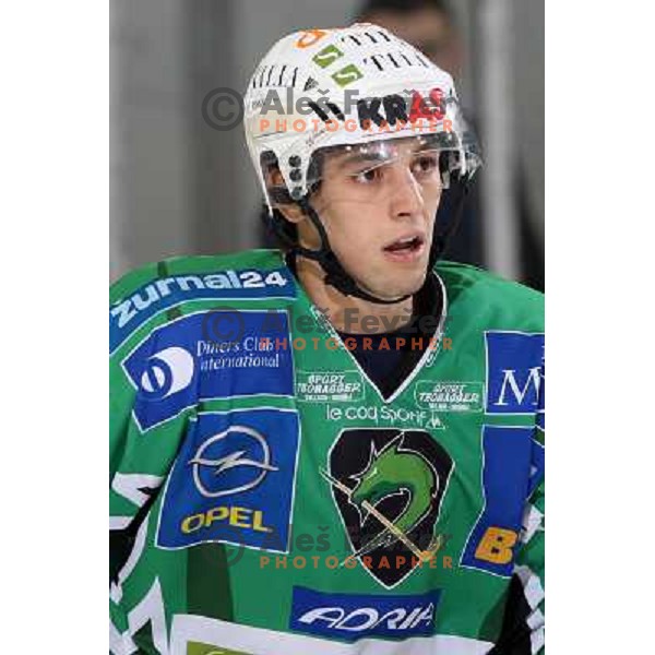 Ziga Pance at ice-hockey match Tilia Olimpija- Acroni Jesenice in round 39 of Ebel league, played in Hala Tivoli, Ljubljana 30.12.2008. Tlia Olimpija won 4:3 in over-time. 