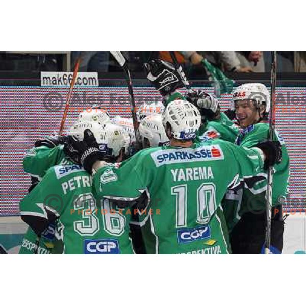 Yarema, Pavlin at ice-hockey match Tilia Olimpija- Acroni Jesenice in round 39 of Ebel league, played in Hala Tivoli, Ljubljana 30.12.2008. Tlia Olimpija won 4:3 in over-time. 