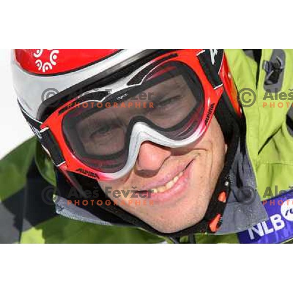Mitja Valencic, member of Slovenia Ski team at practice on Krvavec Ski resort, Slovenia 5.1.2008 