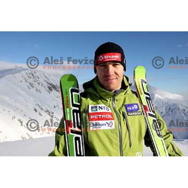 Mitja Valencic, member of Slovenia Ski team at practice on Krvavec Ski resort, Slovenia 5.1.2008 