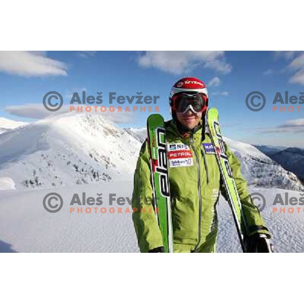 Mitja Valencic, member of Slovenia Ski team at practice on Krvavec Ski resort, Slovenia 5.1.2008 