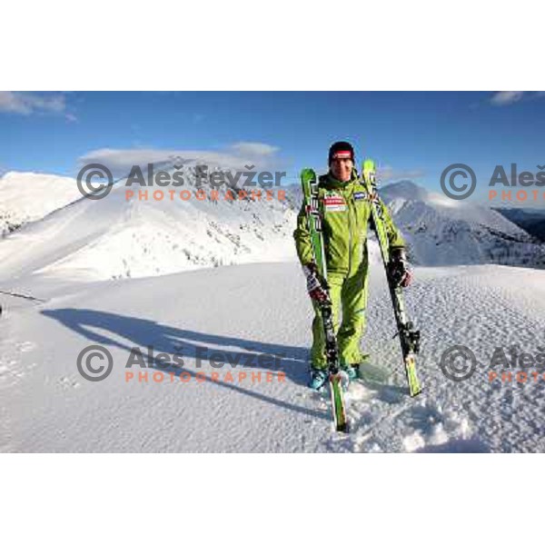 Mitja Valencic, member of Slovenia Ski team at practice on Krvavec Ski resort, Slovenia 5.1.2008 