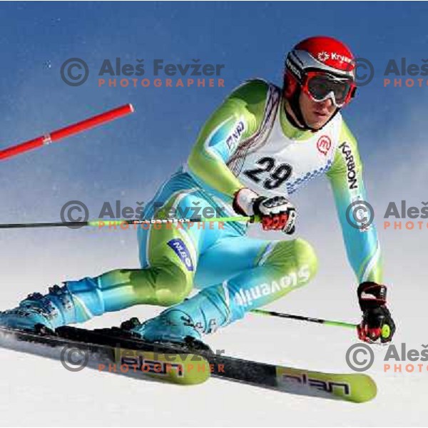 Mitja Valencic, member of Slovenia Ski team at practice on Krvavec Ski resort, Slovenia 5.1.2008 