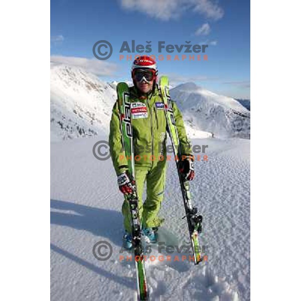 Mitja Valencic, member of Slovenia Ski team at practice on Krvavec Ski resort, Slovenia 5.1.2008 