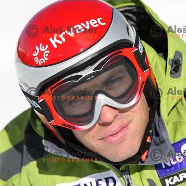 Mitja Valencic, member of Slovenia Ski team at practice on Krvavec Ski resort, Slovenia 5.1.2008 