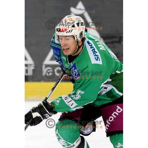 Egon Muric at ice hockey match Tilia Olimpija-TWK Innsbruck in round 42 of Ebel league, played in Hala Tivoli, Ljubljana 6.1.2009 