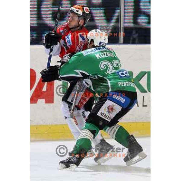 Greg Kuznik at ice hockey match Tilia Olimpija- TWK Innsbruck in round 42 of Ebel league, played in Hala Tivoli, Ljubljana 6.1.2008. TWK innsbruck won 3:2 after penalty shot-out 