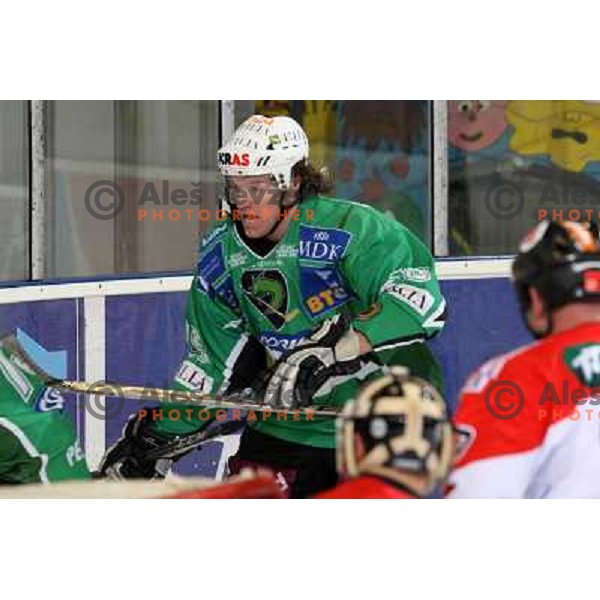 Anze Ropret at ice hockey match Tilia Olimpija- TWK Innsbruck in round 42 of Ebel league, played in Hala Tivoli, Ljubljana 6.1.2008. TWK innsbruck won 3:2 after penalty shot-out 