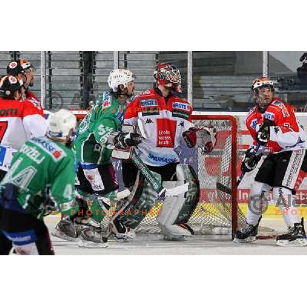 Banham and Kotyk at ice hockey match Tilia Olimpija- TWK Innsbruck in round 42 of Ebel league, played in Hala Tivoli, Ljubljana 6.1.2008. TWK innsbruck won 3:2 after penalty shot-out 