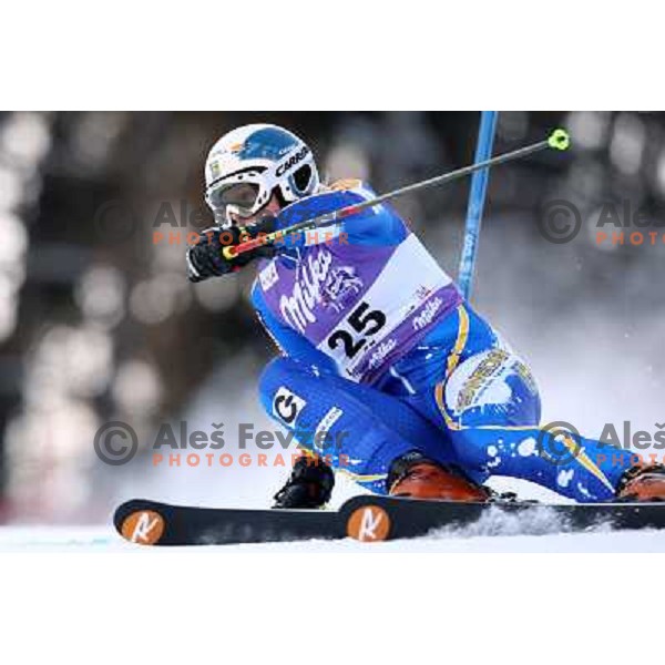 Vikarby-Lindell (SWE) at first run of 45.Golden fox- Zlata Lisica World Alpine skiing giant slalom in Maribor, Slovenia 10.1.2009 