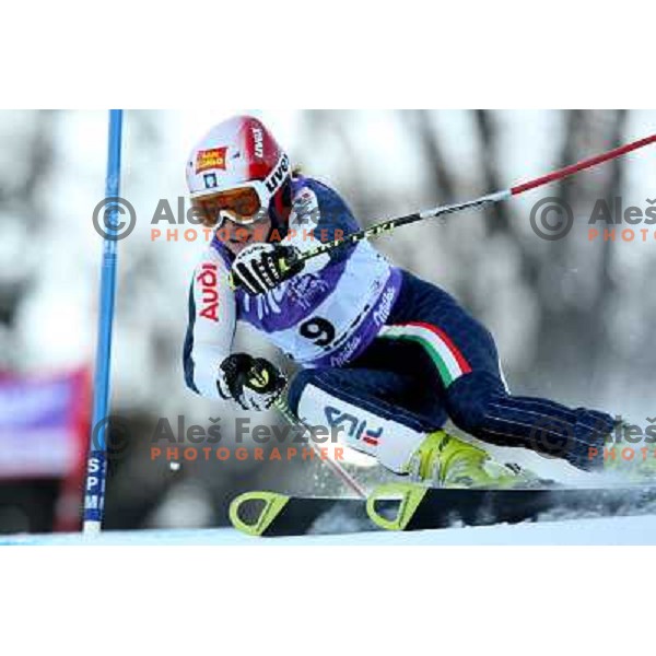 Nicole Gius (ITA) at first run of 45.Golden fox- Zlata Lisica World Alpine skiing giant slalom in Maribor, Slovenia 10.1.2009 