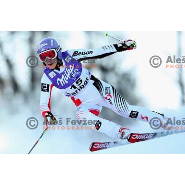 Michaela Kirchgasser (AUT) at first run of 45.Golden fox- Zlata Lisica World Alpine skiing giant slalom in Maribor, Slovenia 10.1.2009 