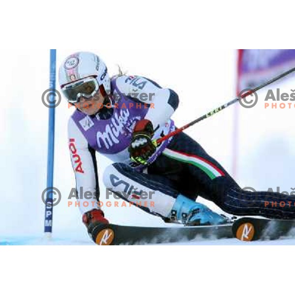 Manuela Moelgg (ITA) at first run of 45.Golden fox- Zlata Lisica World Alpine skiing giant slalom in Maribor, Slovenia 10.1.2009 
