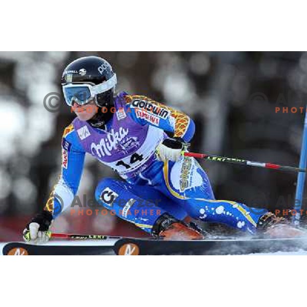 Maria Pietilae-Holmner (SWE) at first run of 45.Golden fox- Zlata Lisica World Alpine skiing giant slalom in Maribor, Slovenia 10.1.2009 