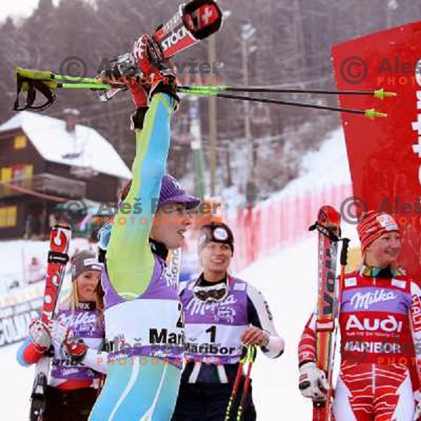 Tina Maze at 45.Golden fox- Zlata Lisica Audi FIS World Alpine skiing giant slalom in Maribor, Slovenia 10.1.2009 