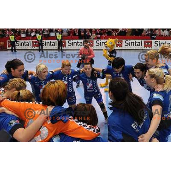 Krim Players at handball match in the womens Champions League , Krim Mercator - Nurnberg, 10.01.2009 Kodeljevo, Ljubljana 