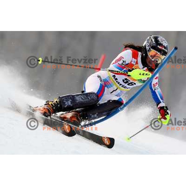 Marion Bertrand (FRA) at first run of Audi FIS Ski world Cup slalom at 45.Golden fox- Zlata Lisica , Maribor, Slovenia 11.1.2009 