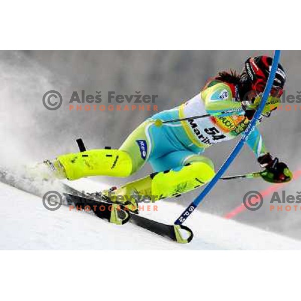 Vanja Brodnik (SLO) at first run of Audi FIS Ski world Cup slalom at 45.Golden fox- Zlata Lisica , Maribor, Slovenia 11.1.2009 