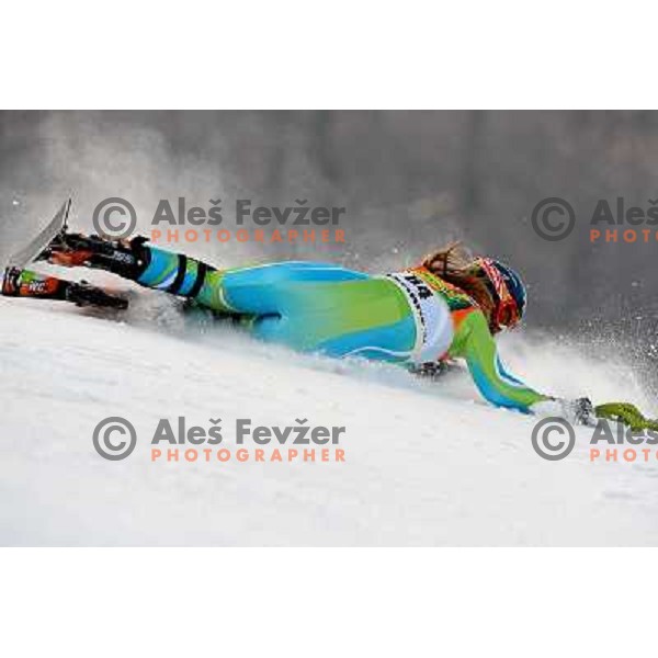 Ana Drev (SLO) at first run of Audi FIS Ski world Cup slalom at 45.Golden fox- Zlata Lisica , Maribor, Slovenia 11.1.2009 