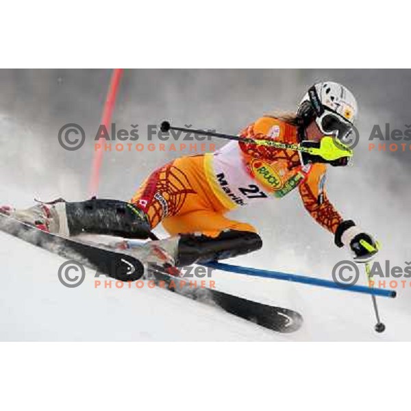 Anna Goodman (CAN) at first run of Audi FIS Ski world Cup slalom at 45.Golden fox- Zlata Lisica , Maribor, Slovenia 11.1.2009 