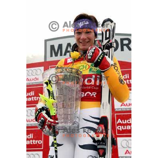  winner Maria Riesch (GER) , Audi FIS Ski world Cup slalom at 45.Golden fox- Zlata Lisica , Maribor, Slovenia 11.1.2009 