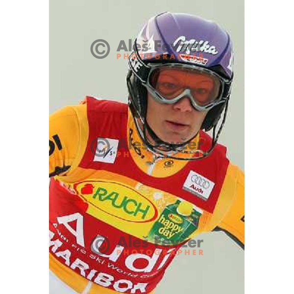 Maria Riesch (GER) at first run of Audi FIS Ski world Cup slalom at 45.Golden fox- Zlata Lisica , Maribor, Slovenia 11.1.2009 