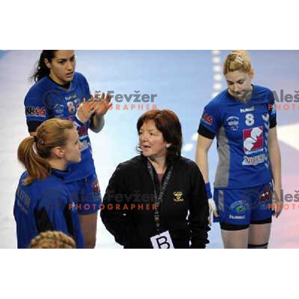 Bon at handball match in the womens Champions League , Krim Mercator - Nurnberg, 10.01.2009 Kodeljevo, Ljubljana 